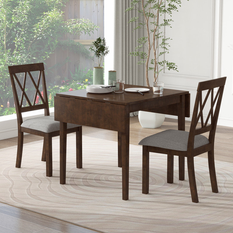 5 - Piece Extendable Dining Table with Chairs, Brown