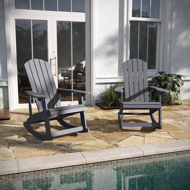 Chaise berçante en plastique, Gris clair