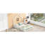 Lit blanc en forme de maison pleine grandeur avec garde-corps - Bois plateforme rustique et attrayant