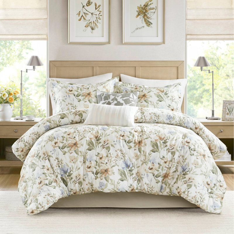 Ensemble d'édredon surdimensionné en satin de coton 6 pièces Cal King
