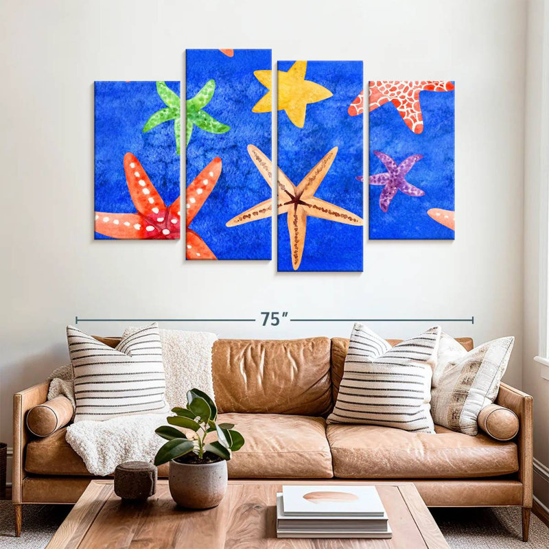 Brampt Underwater Starfish Pattern, 42" H x 68" W