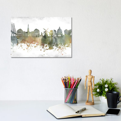Copenhagen Skyline 1 Piece Wrapped Canvas Wall Art