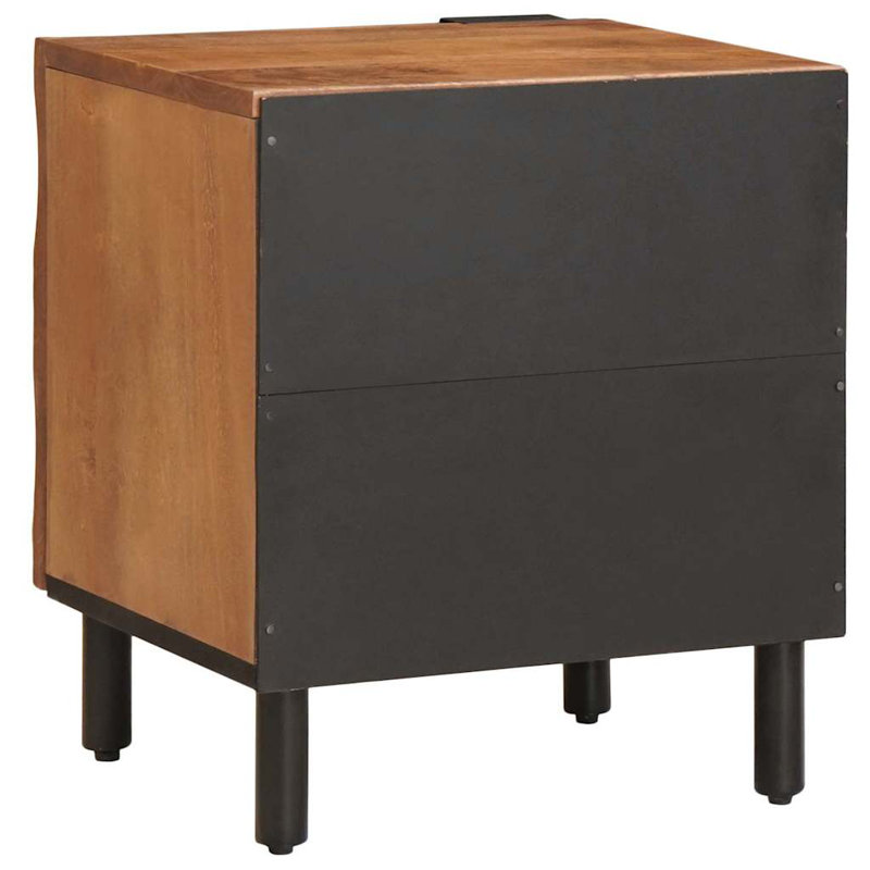 40cm W Solid Wood Bedside Table, Brown