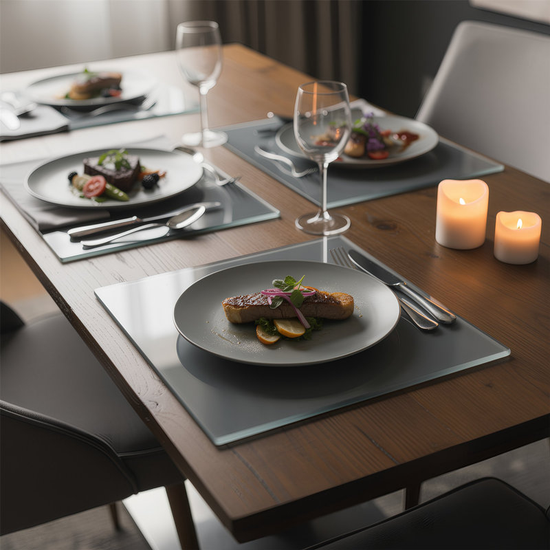 Harbour Housewares - Glass Placemats , Grey