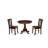 5 Piece Modern Dining Table Set Includes a Round Kitchen Table with Pedestal and 4 Dining Room Chairs, Mahogany-2010441222-2010441220-2010441221
