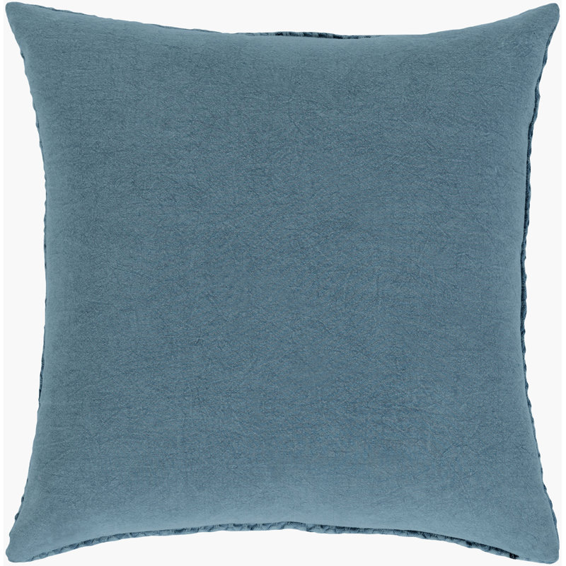 Accent Throw Pillow with Fill, Denim, 18" H x 18" W, Polyester/Polyfill