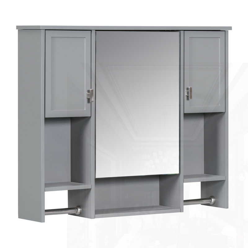 Armoire de rangement murale moderne pour salle de bain, Gris