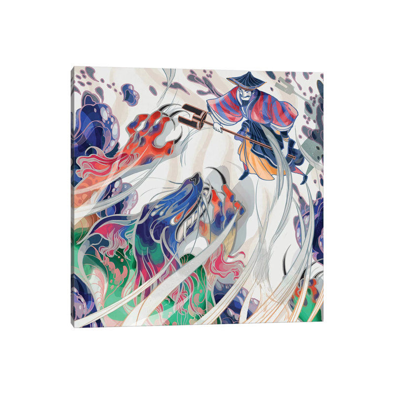 " Water Beast " by Sija Hong, No Mat, 26" H x 26" W x 1.5" D, Wrapped Canvas