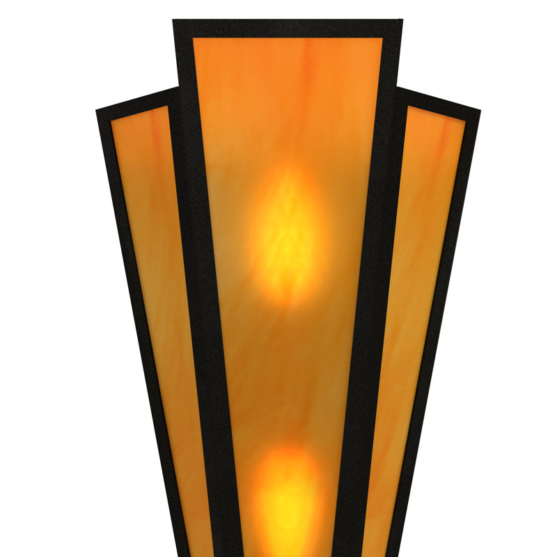 Brum 2 - Light Flush Mounted Sconce, Oil Rubbed Bronze, Amber, Glass