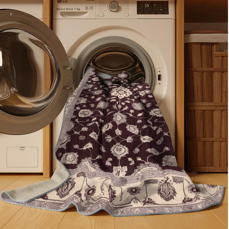 Tapis brun lavable à la machine, Tapis de couloir 2 pi x 4 pi