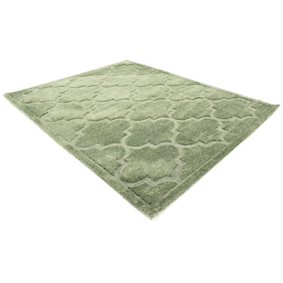 Tapis vert à motif géométrique Molly