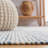 Faynett Flat Weave Wool/Jute Striped Rug in Blue/Ivory-1285735045