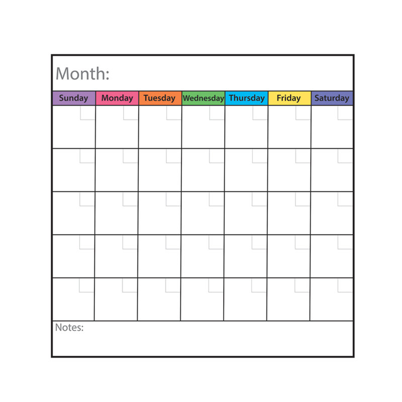 Geyer Instructional Products Low Tac Peel and Stick Dry Erase Calendar
