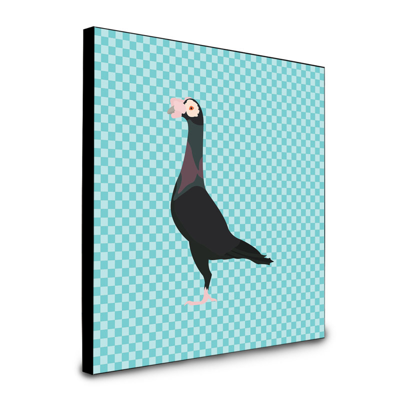 « english carrier pigeon », art encadré Poitiers, bleu