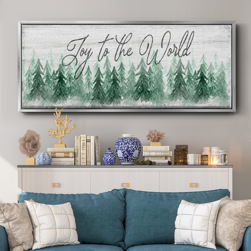 «Joy to the world», toile encadrée, H 20 po x l 50 po