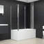 Irvona 1200mm W x 1300mm H Folding / Bi-Fold Framed Tub Door with Frosted Glass