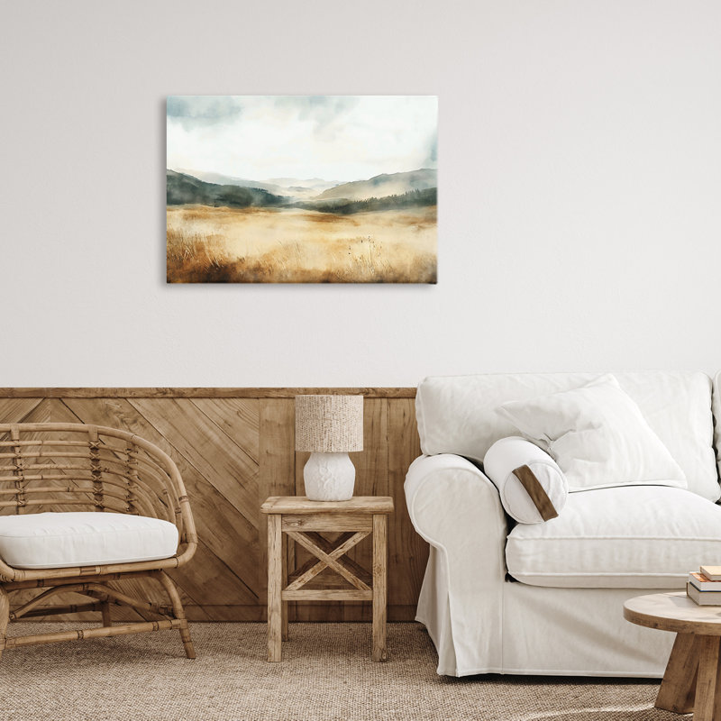 «Foggy Landscape Distant Hills Canvas», conception par LSR Creative Studio, H 16 po x l 24 po
