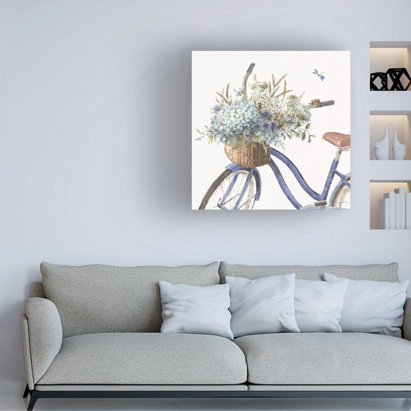 «Bohemian Blue 08 Square» par Lisa Audit, reproduction d'art sur toile tendue, H 14 po x l 14 po x P 2 po