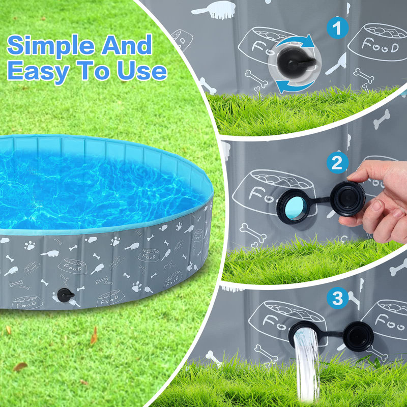 Plastic Round Pet Pool H x W x L, 80cm W x 20cm H