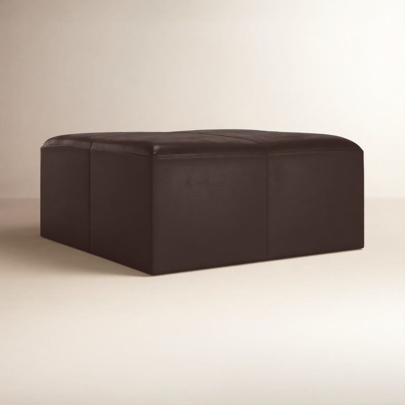 Upholstered Ottoman, Dark Brown