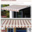 Abri pare-soleil de patio - auvent rétractable 13 pi x 8 pi avec manivelle manuelle, cadre en aluminium, rayures rouges pour auvent de terrasse