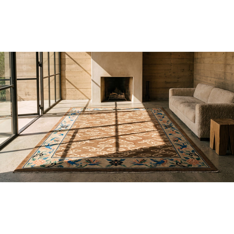 Tapis motif oiseau de paradis chinois