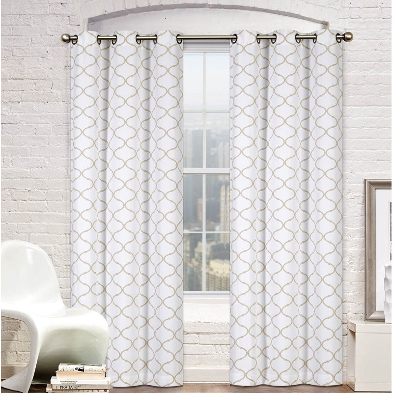Pyne Cotton Blend Room Darkening Curtain Pair, Taupe