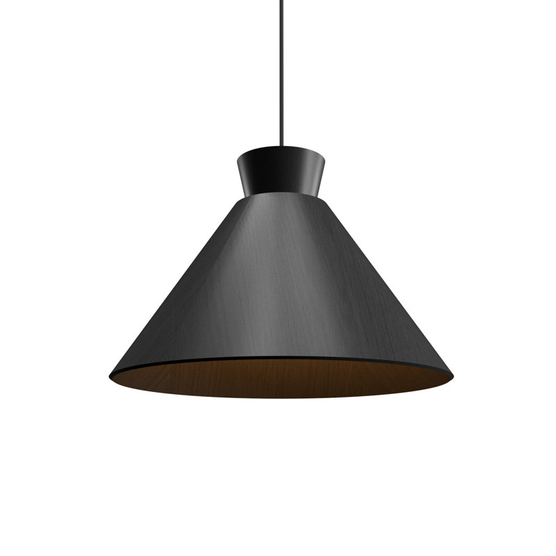 Luminaire suspendu simple à 1 lumière Conical, Gris plomb organique