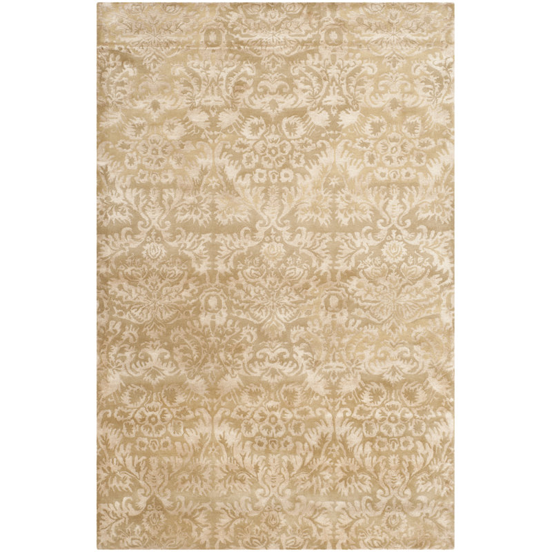Tapis oriental en laine nid d'abeille touffeté à la main Aletse, Rectangle 2 pi 6 po x 4 pi 3 po