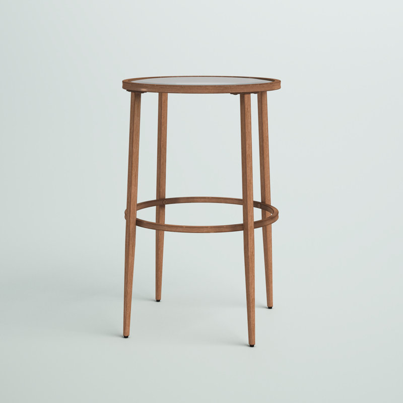 Table de bout en verre Edmont, Doré
