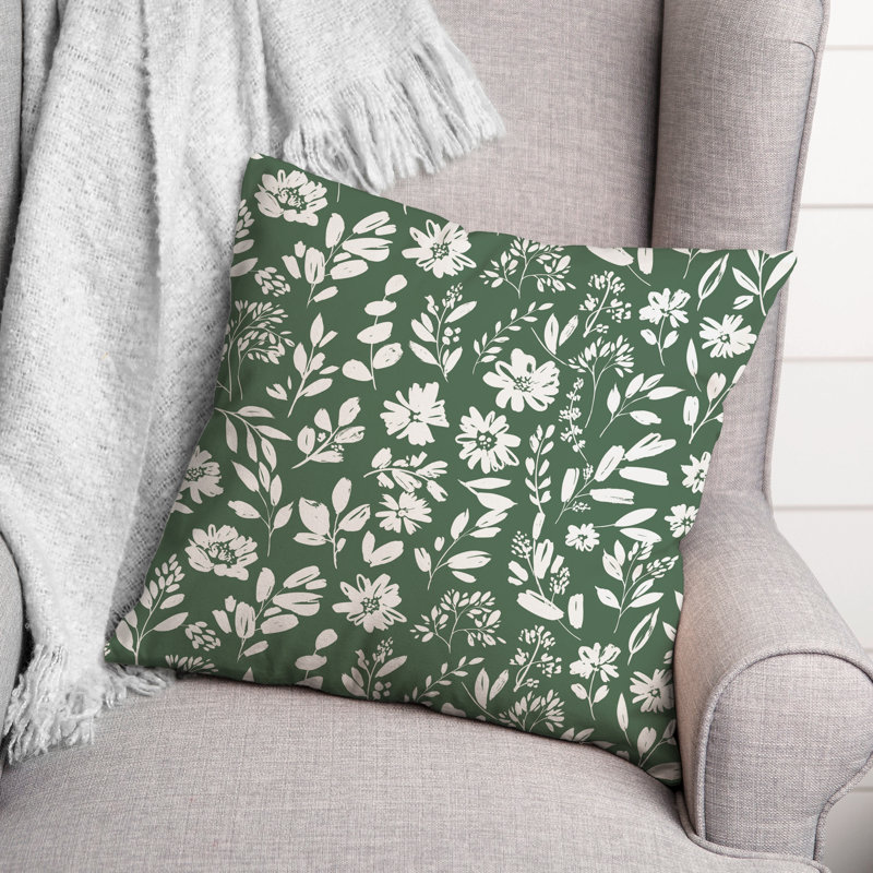  Housse et insert de coussin 16 po, 18 po x 18 po, Vert