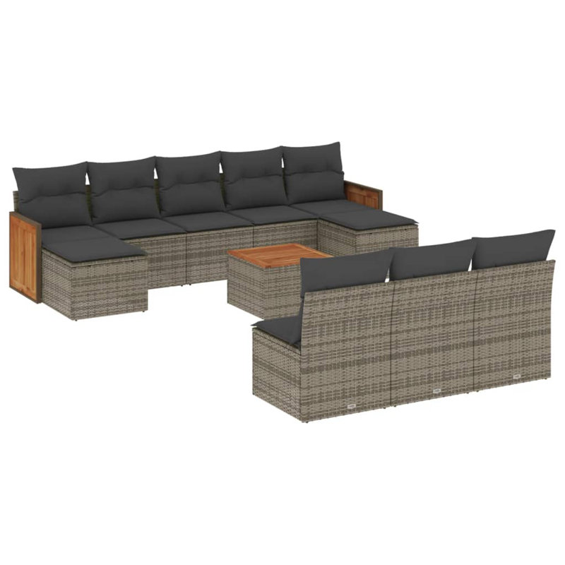 Ensemble de canapé de jardin Vidaxl gris