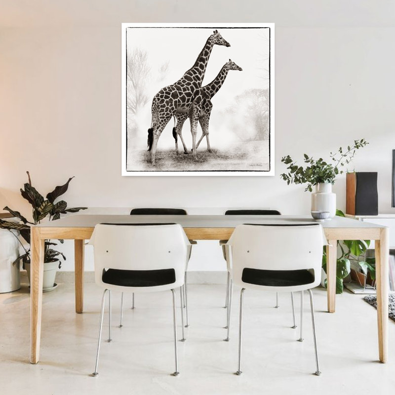 Girafe II, art contemporain de girafe, H 36 po x l 36 po