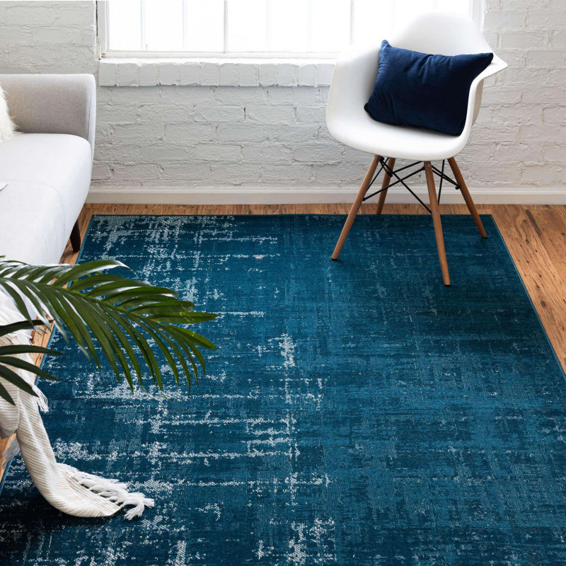 Area Rug, Blue, Rectangle 4'1" x 6'1"