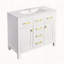 Ensemble de meuble-lavabo 36 po avec lavabo en céramique 36 po, armoire de salle de bain simple autoportante moderne avec 4 tiroirs et 2 armoires, meuble de rangement pour salle de bain, ensemble de meuble-lavabo à cadre en bois massif, -111831802