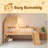 House Loft Bed With Slide,Playhouse Bed With Star Moon-Shaped Designs And Window, Chic Design With LED Lights,No Box Spring Needed-499056732-499056734