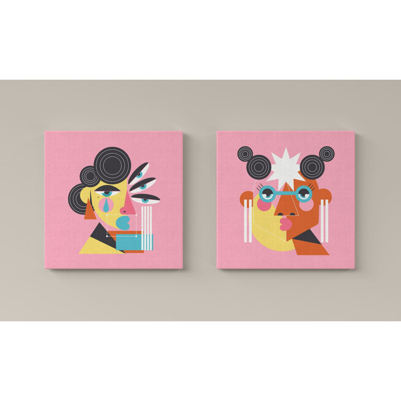 Elegant Decorative Canvas Paintings (2 Pieces), 15.8 x 15.8 Inches Each | 100% Canvas with 100% Wooden Frame | Perfect for Living Room or Bedroom Decor, Eye-Catching Art for Modern Spaces