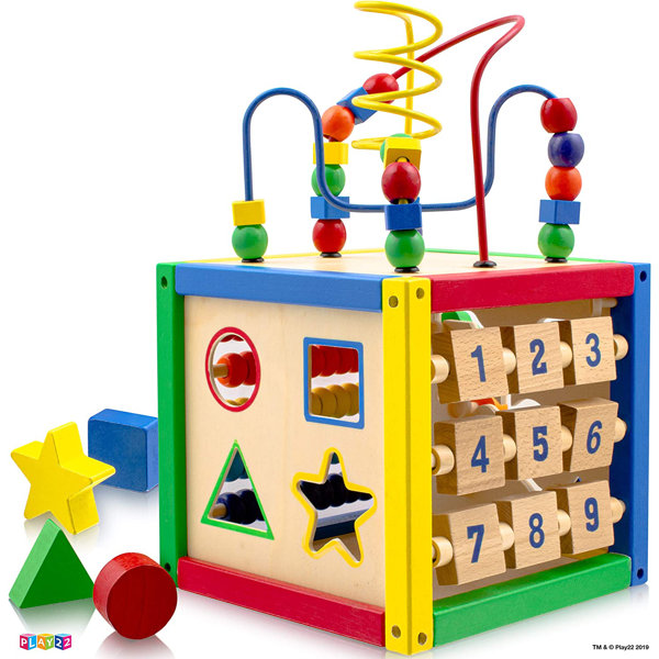 Childcraft Wooden Puzzle Rack for Large-Knob Puzzles, 8 Shelves