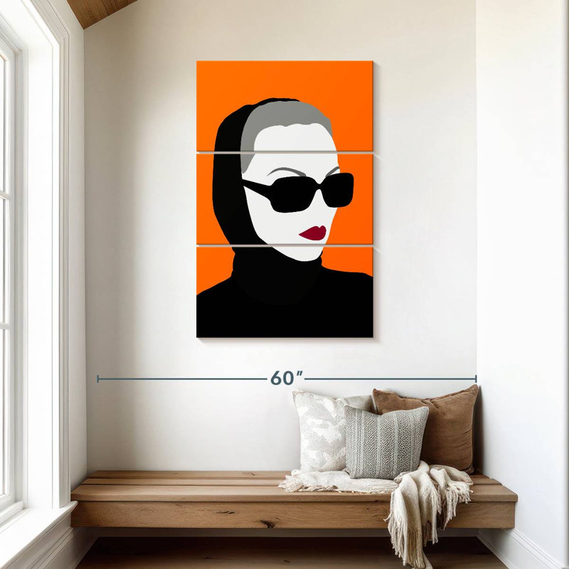 Mysterious Lady On Orange, 45" H x 28" W