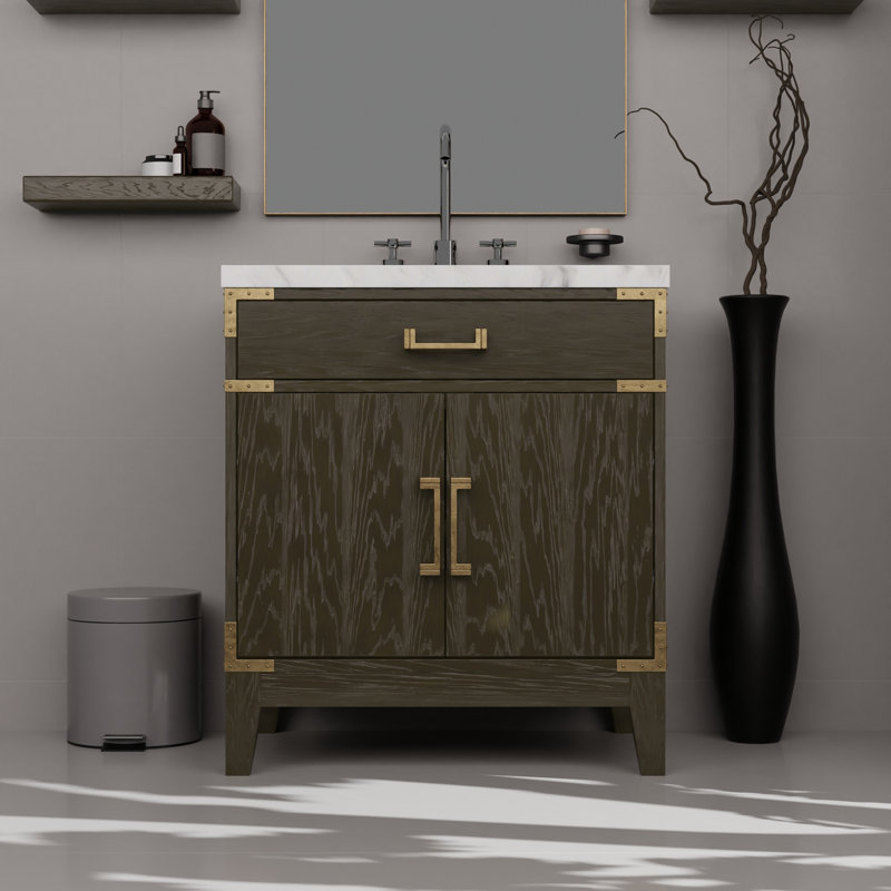 Single Bath Vanity with Marble Top
