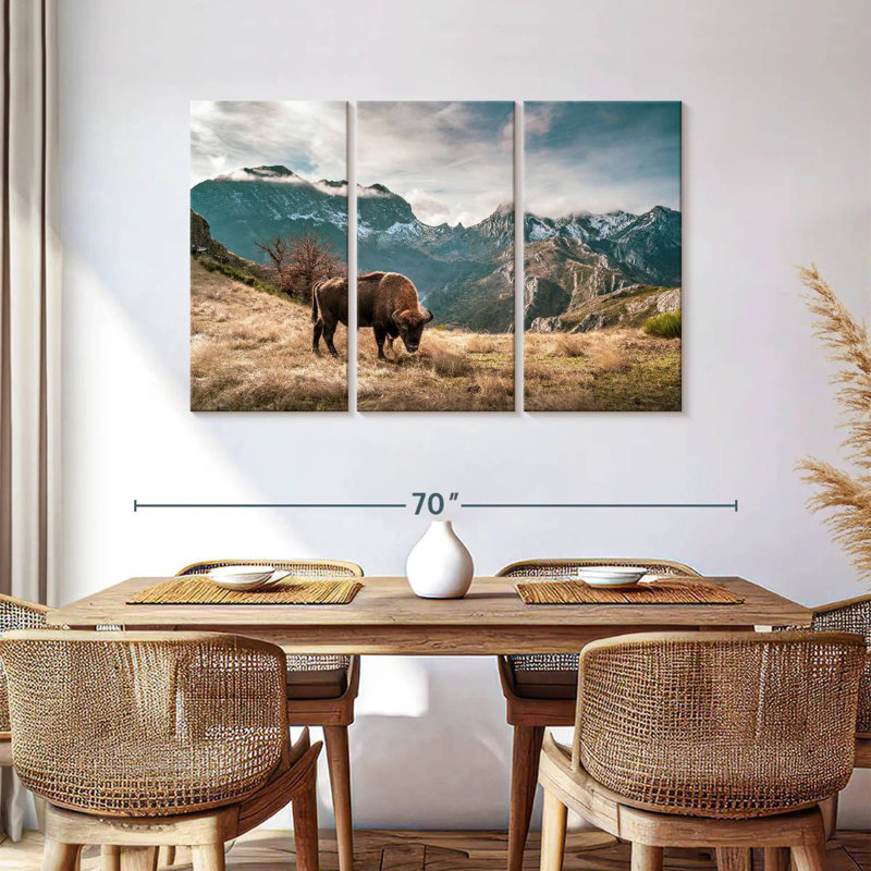 Brampt Bison Mountain Landscape, 36" H x 57" W