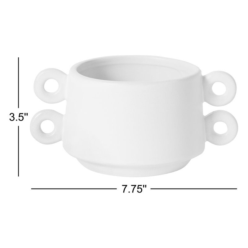 Risco White 3.5" Ceramic Table Vase