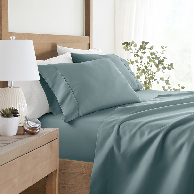 Sheet Set Solid Microfiber Ultra Soft Bedding, Ocean, TwinXL Sheet Set with 1 Pillowcase