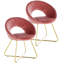 Ensemble de 2 chaises d'appoint rembourrées en métal Khamaria-579899299