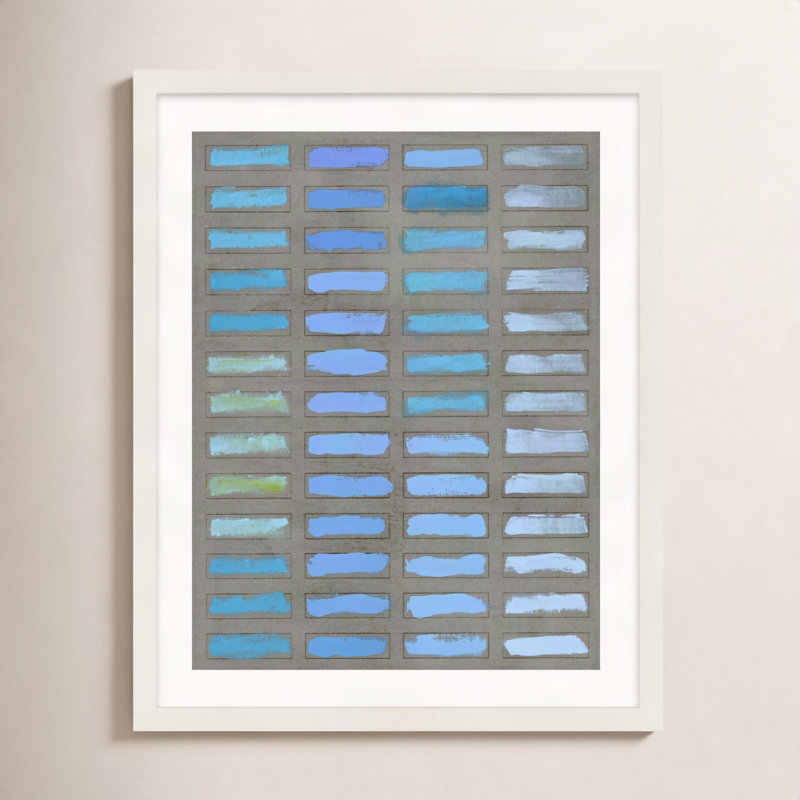 The Blues 2 par Jacques Pilon - Art mural encadré, H 30 po x l 24 po x P 1,25 po, Cadre blanc