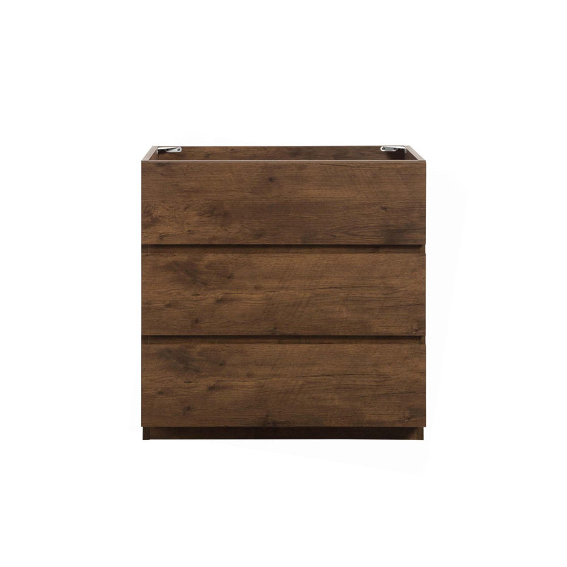 Armoire de plancher sans lavabo, avec trois tiroirs, pré-assemblée