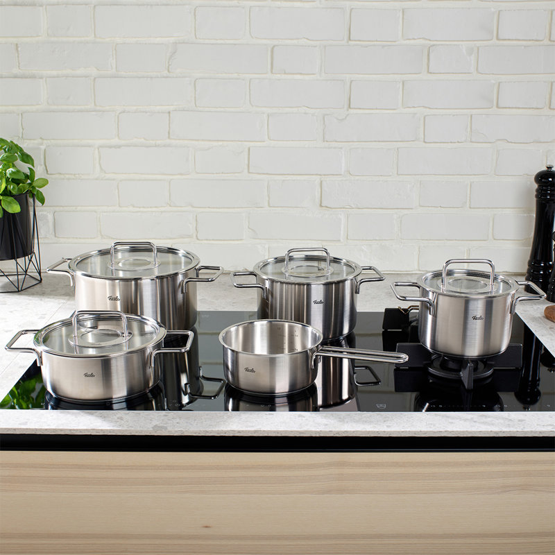 Fissler Pure Collection Stainless Steel Set 9 Piece with Glass Lid