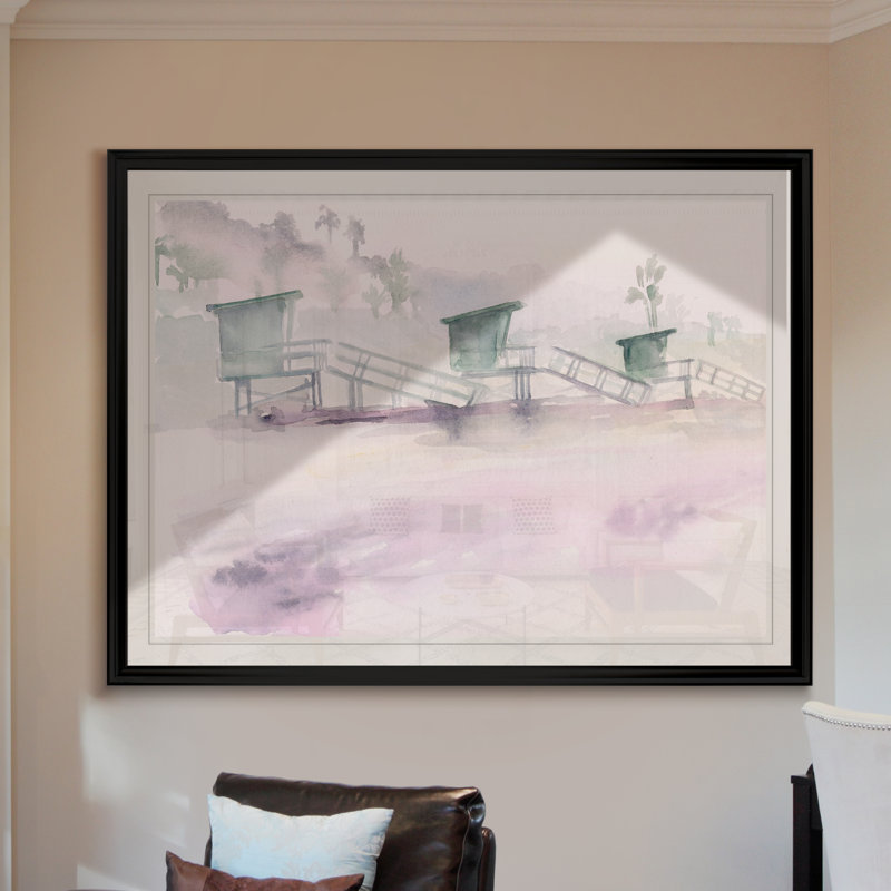 «Dawn Beach Break II», reproduction d'art sur toile, H 18,5 po x l 24,5 po x P 1,5 po, Cadre noir