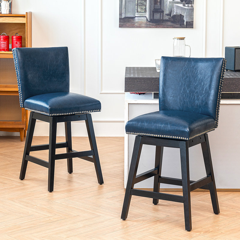 Tabouret de comptoir 26 po Kyrrah, Bleu