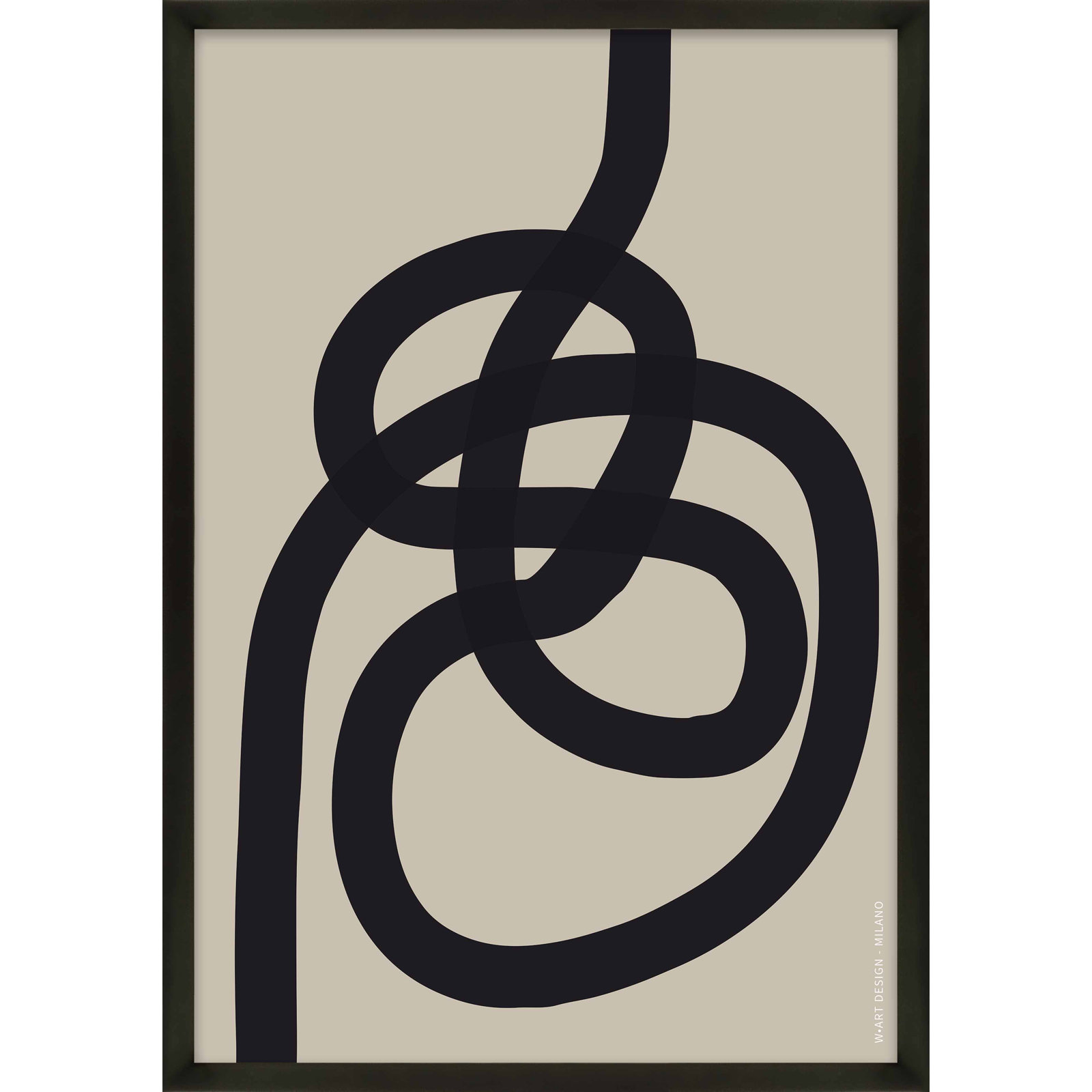 Dermott "Intertwined 2" Print, Black Framed Paper, 50" H x 35" W x 1.25" D